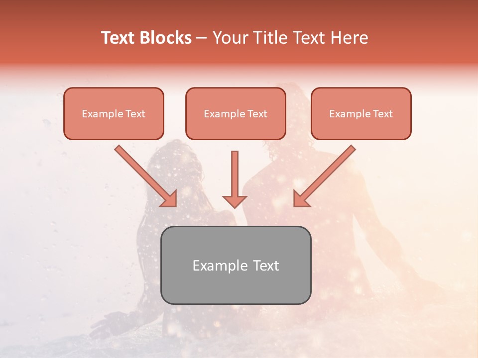 Two People Sitting On A Surfboard In The Water PowerPoint Template