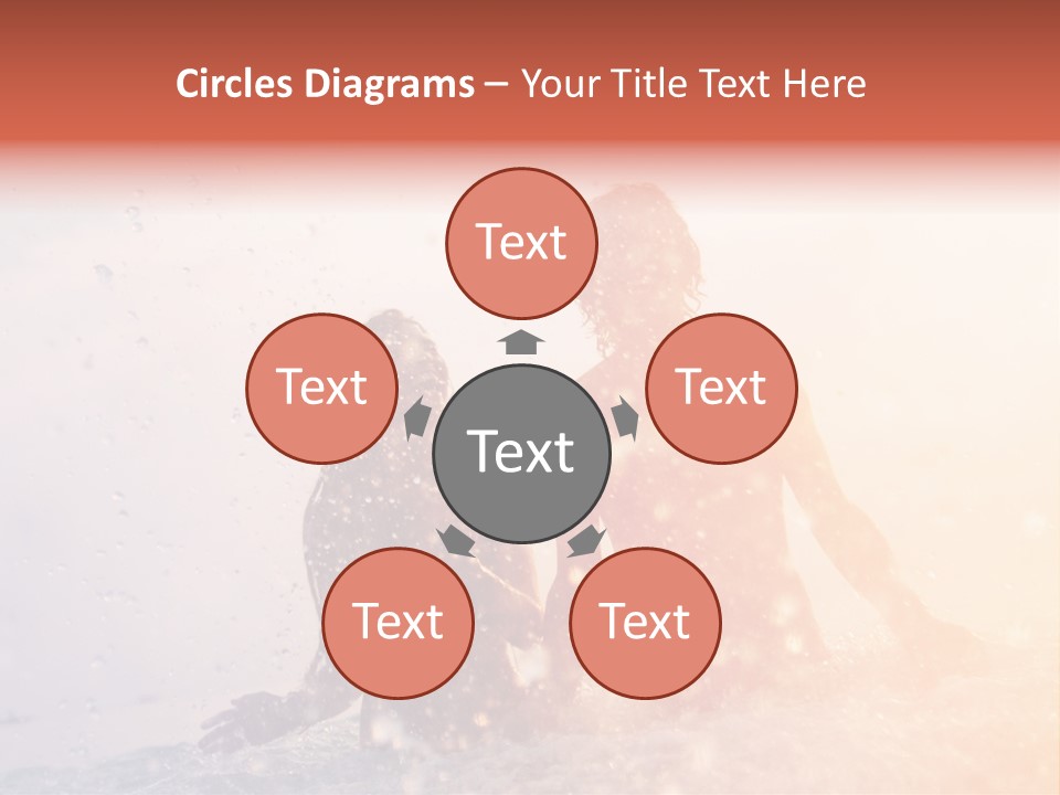 Two People Sitting On A Surfboard In The Water PowerPoint Template