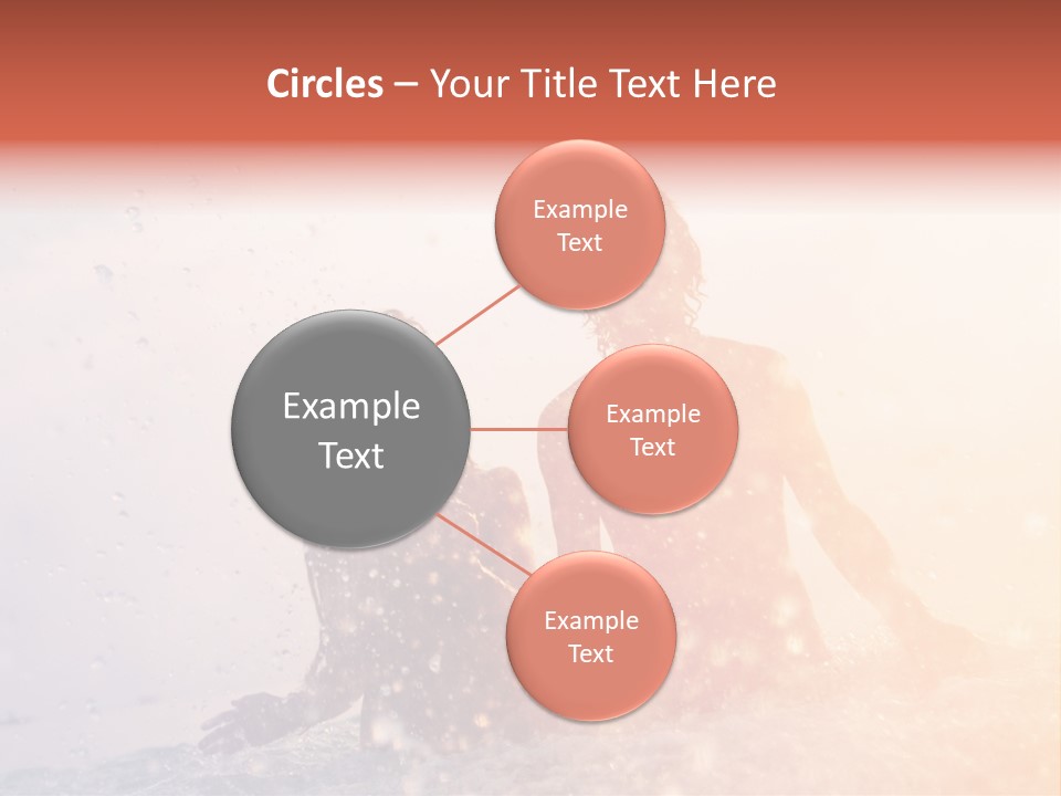 Two People Sitting On A Surfboard In The Water PowerPoint Template