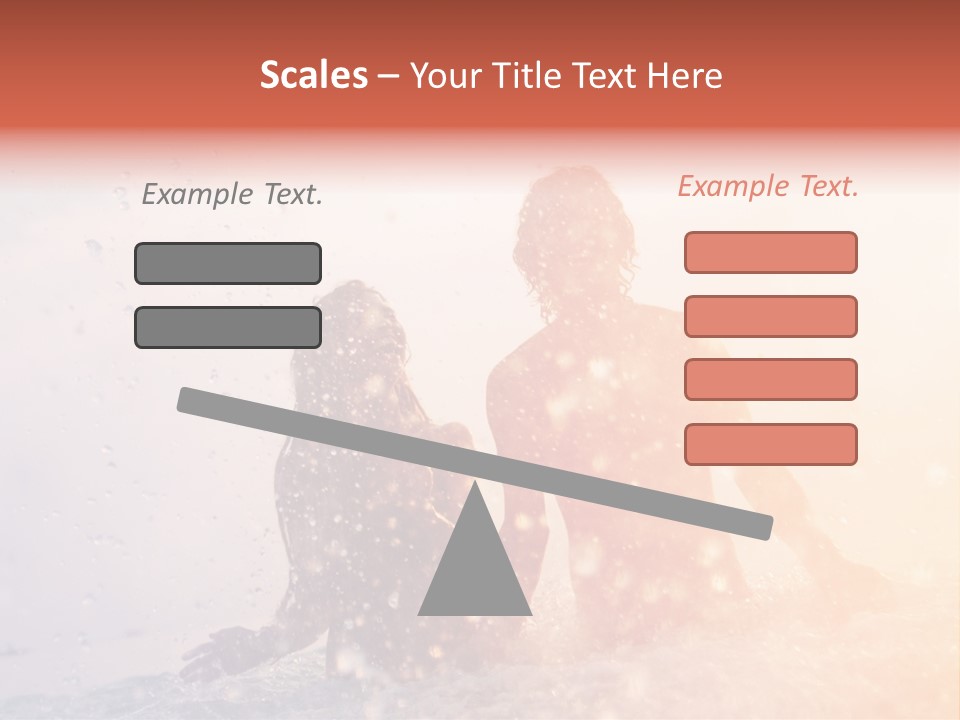 Two People Sitting On A Surfboard In The Water PowerPoint Template