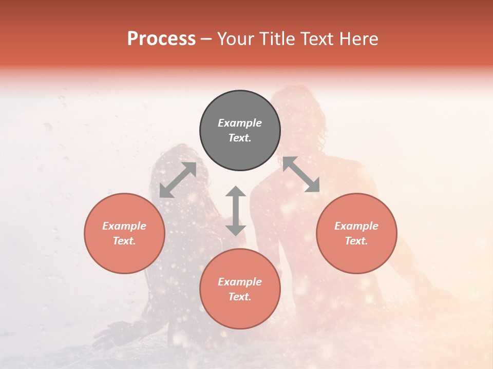 Two People Sitting On A Surfboard In The Water PowerPoint Template