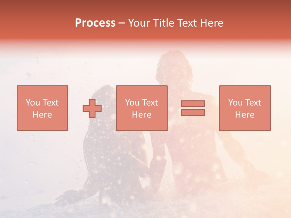 Two People Sitting On A Surfboard In The Water PowerPoint Template