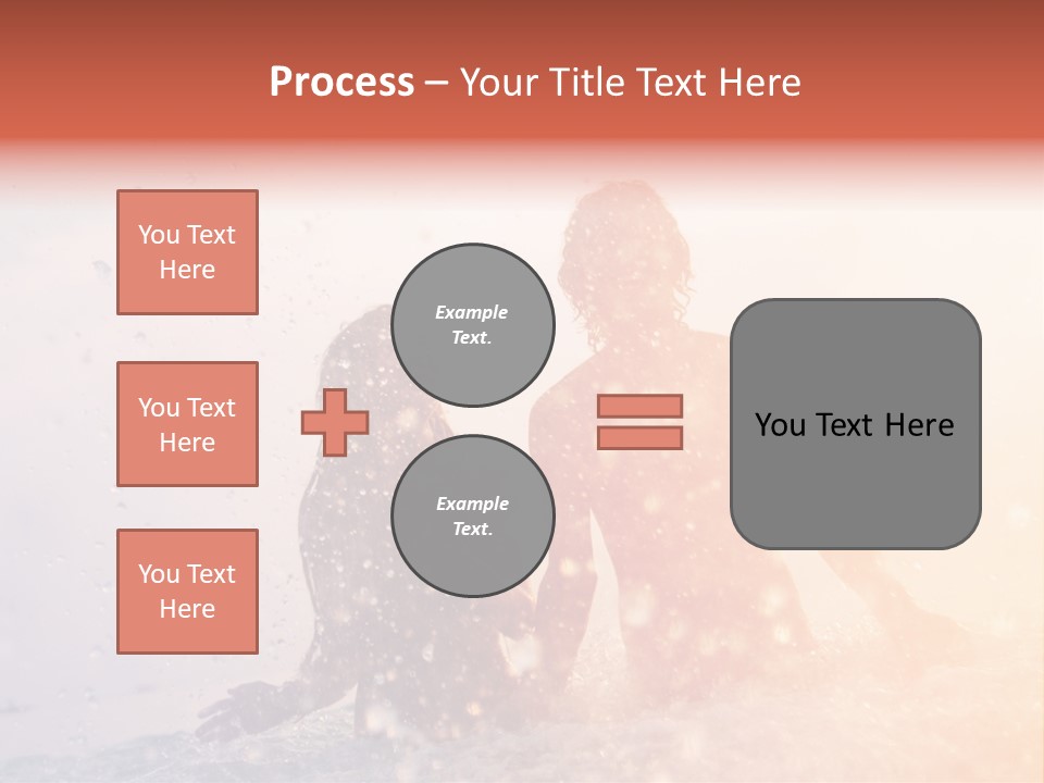 Two People Sitting On A Surfboard In The Water PowerPoint Template