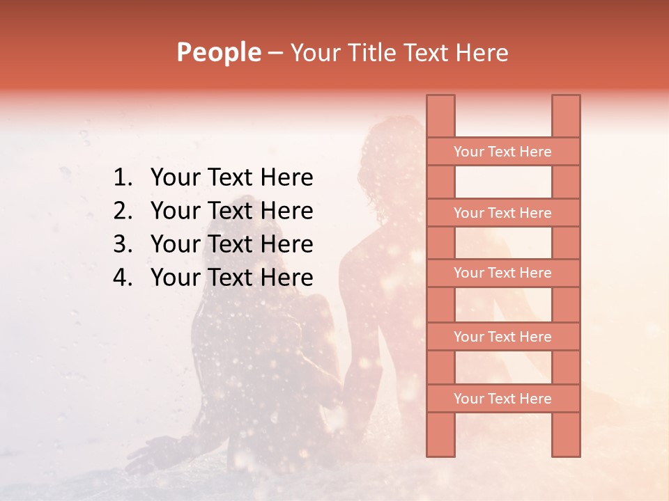 Two People Sitting On A Surfboard In The Water PowerPoint Template