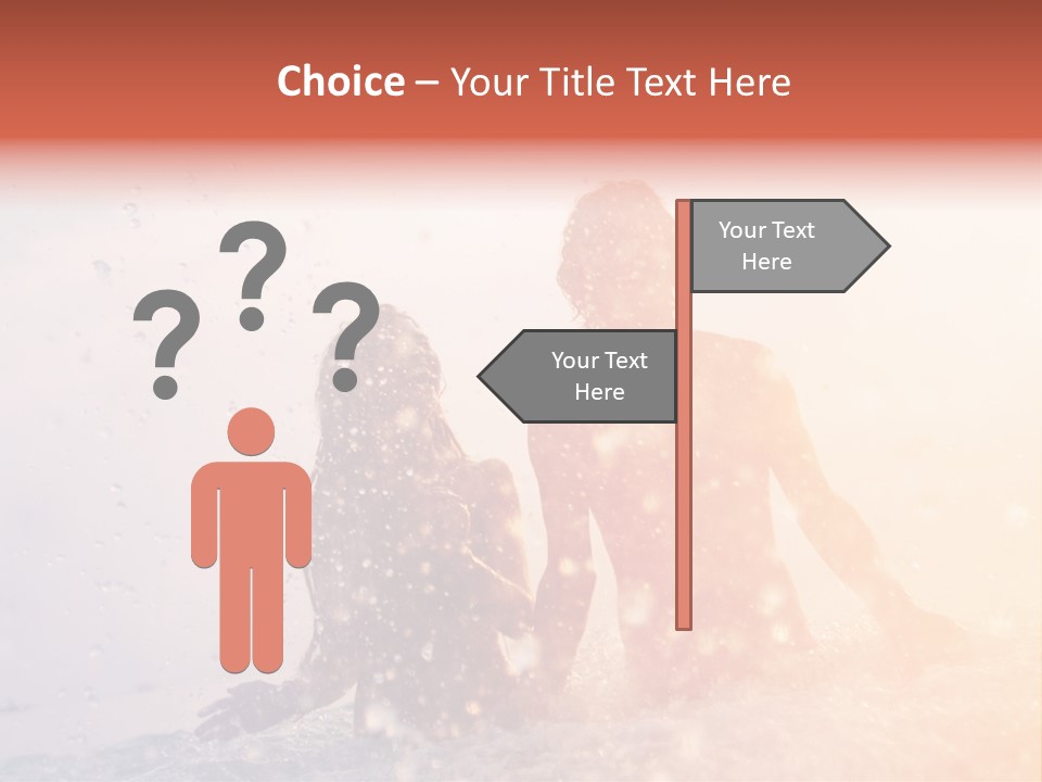 Two People Sitting On A Surfboard In The Water PowerPoint Template