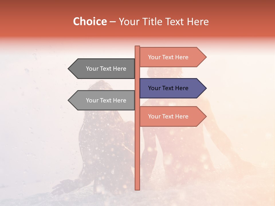 Two People Sitting On A Surfboard In The Water PowerPoint Template