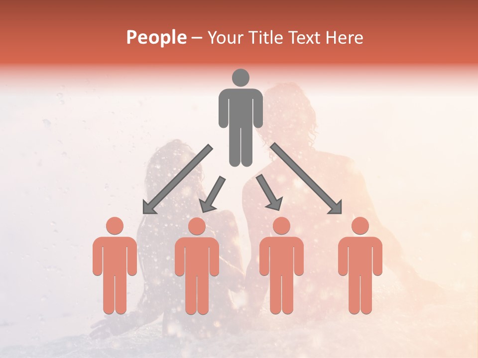 Two People Sitting On A Surfboard In The Water PowerPoint Template