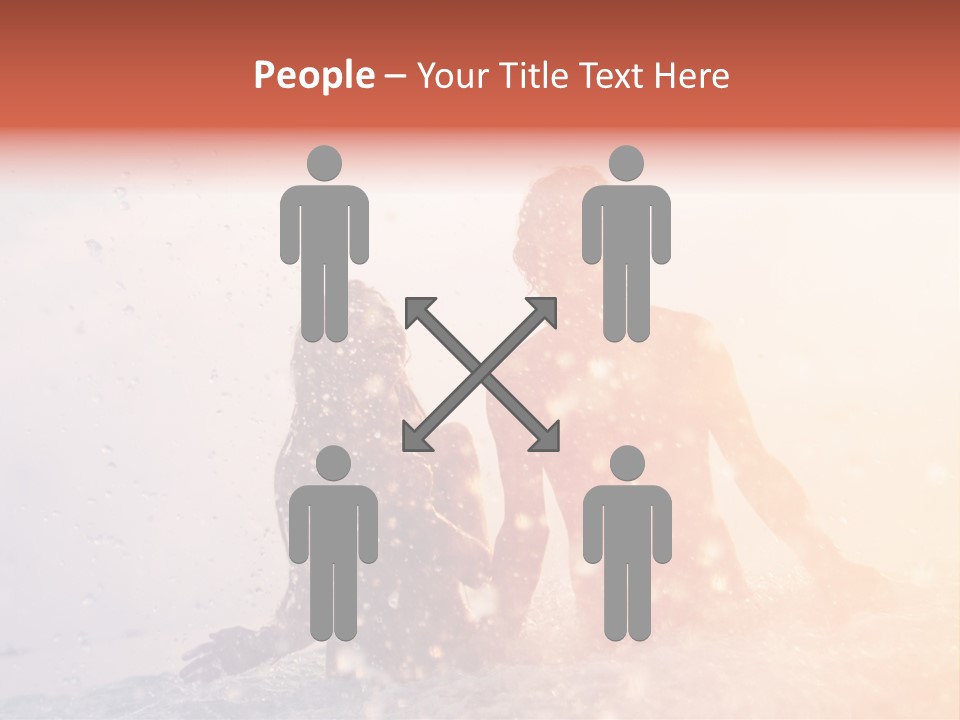 Two People Sitting On A Surfboard In The Water PowerPoint Template