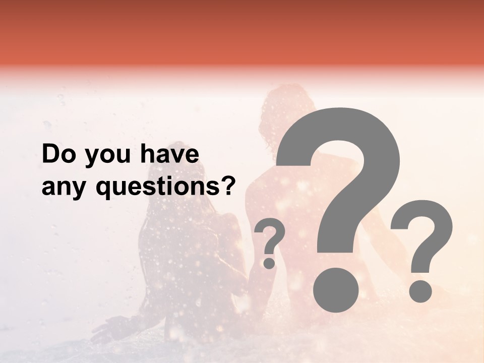 Two People Sitting On A Surfboard In The Water PowerPoint Template