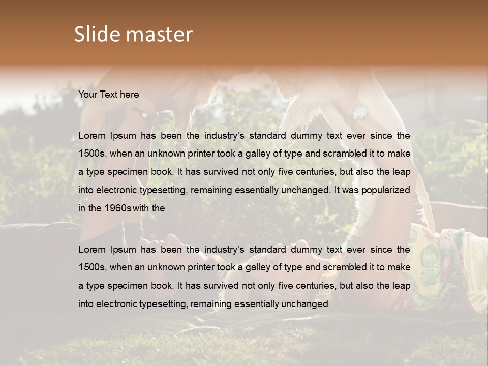 A Person Laying On The Ground With A Dog PowerPoint Template