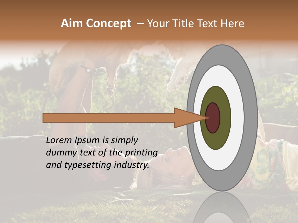 A Person Laying On The Ground With A Dog PowerPoint Template