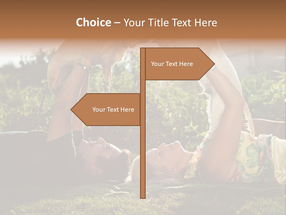 A Person Laying On The Ground With A Dog PowerPoint Template