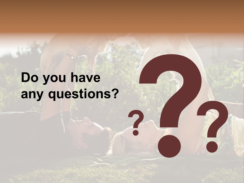 A Person Laying On The Ground With A Dog PowerPoint Template