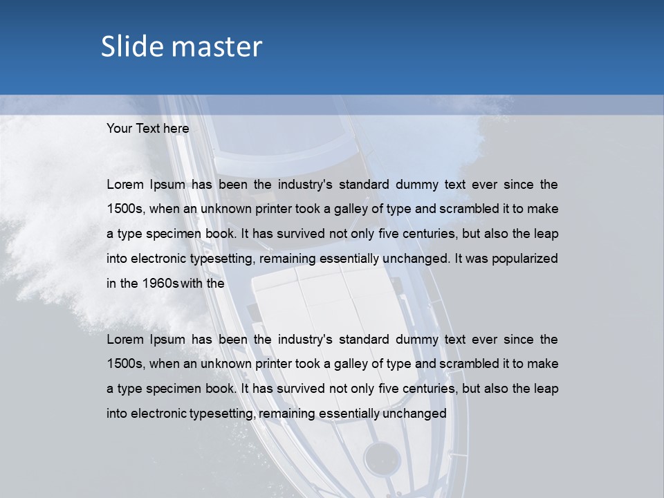 A White Boat In The Water With A Blue Background PowerPoint Template