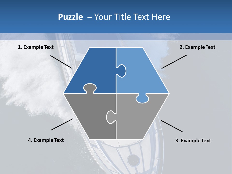 A White Boat In The Water With A Blue Background PowerPoint Template