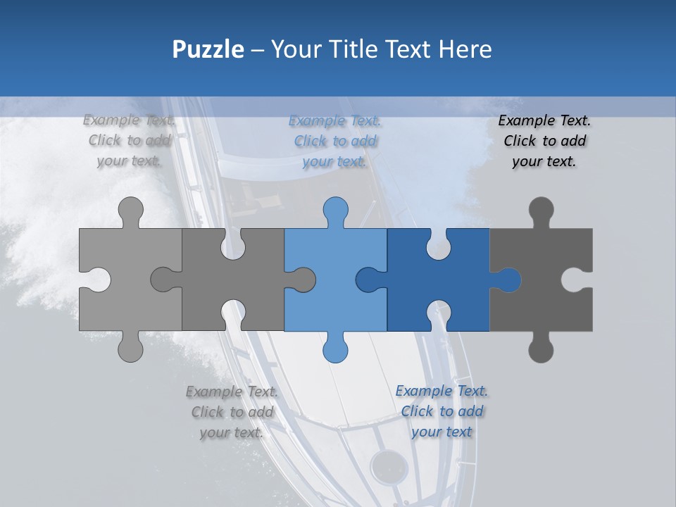 A White Boat In The Water With A Blue Background PowerPoint Template