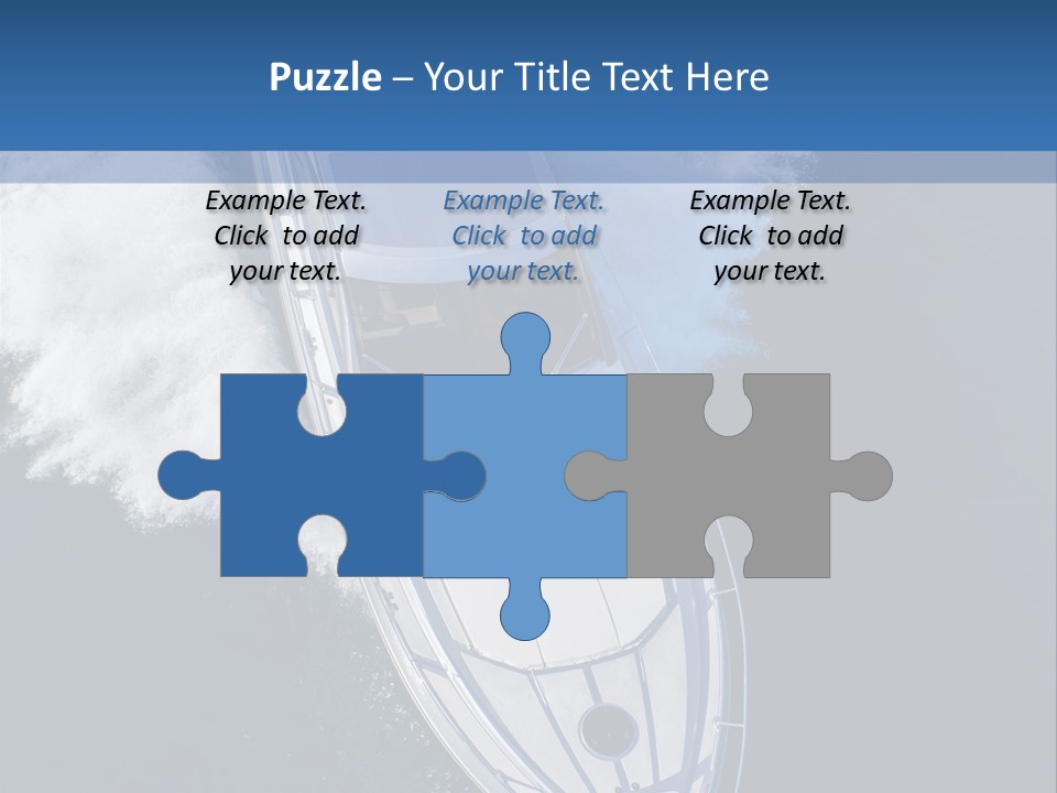 A White Boat In The Water With A Blue Background PowerPoint Template