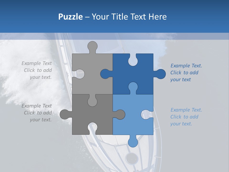 A White Boat In The Water With A Blue Background PowerPoint Template