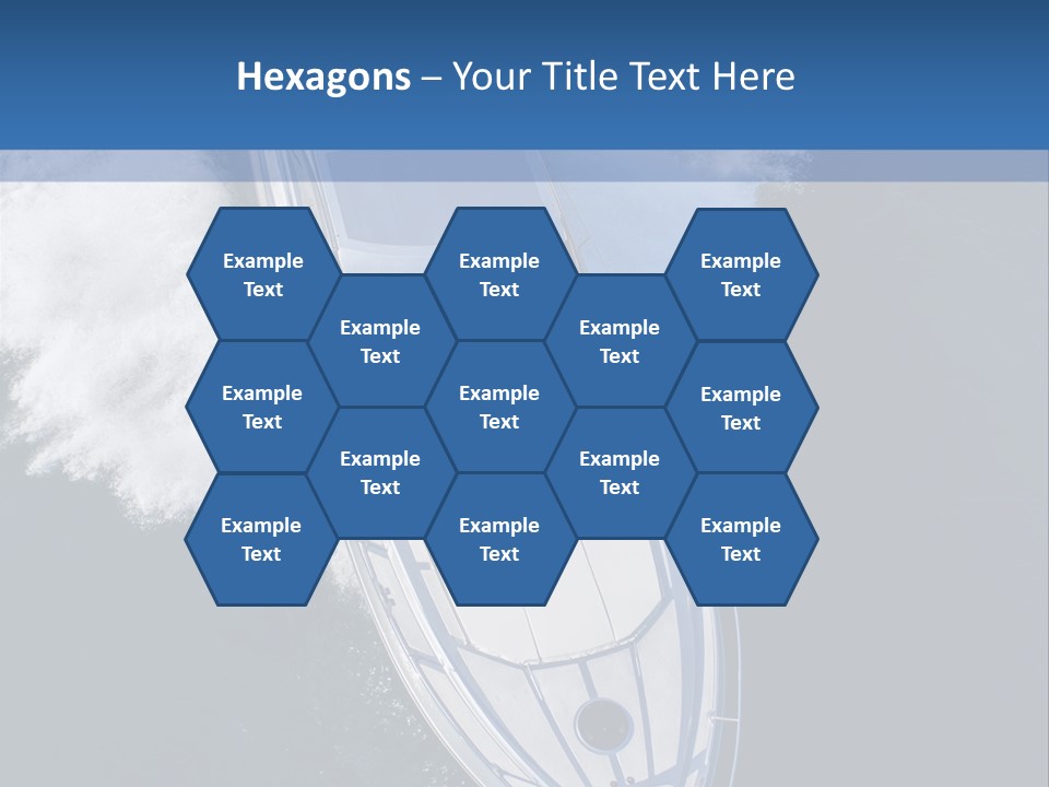 A White Boat In The Water With A Blue Background PowerPoint Template