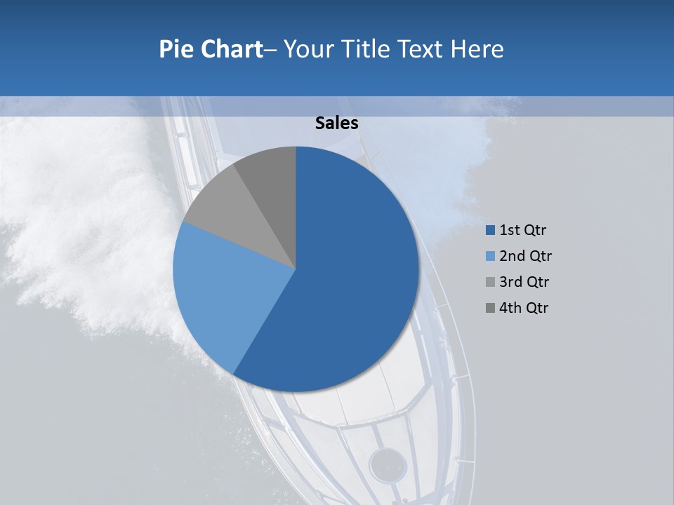 A White Boat In The Water With A Blue Background PowerPoint Template