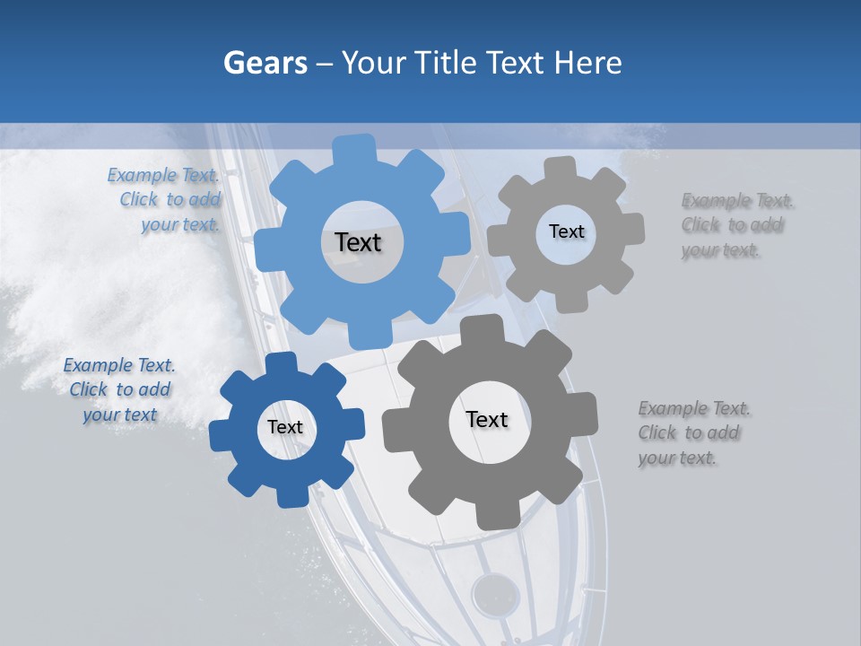 A White Boat In The Water With A Blue Background PowerPoint Template