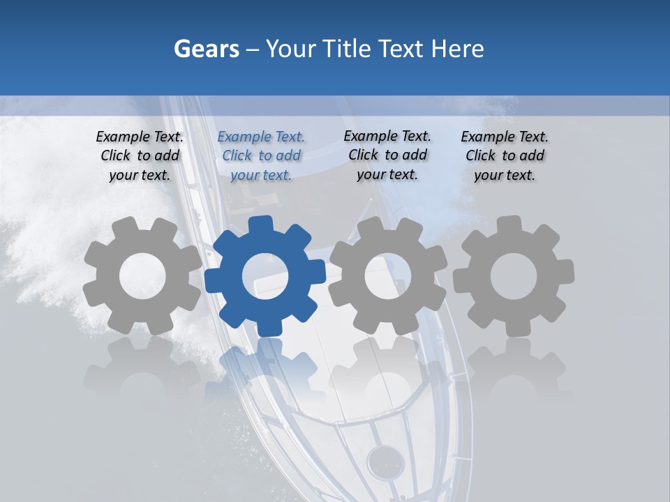 A White Boat In The Water With A Blue Background PowerPoint Template