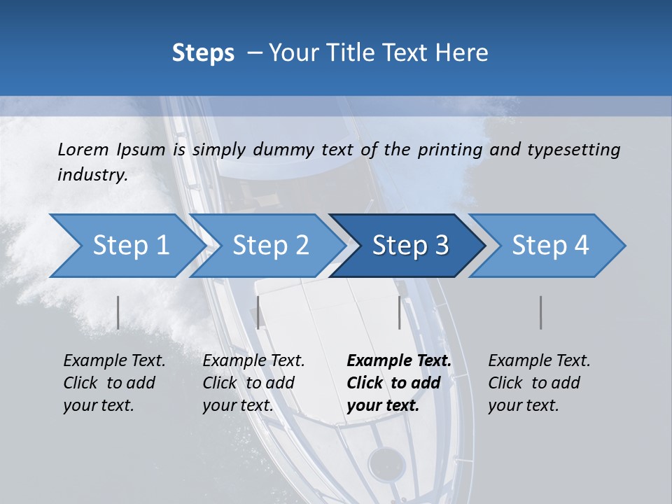 A White Boat In The Water With A Blue Background PowerPoint Template