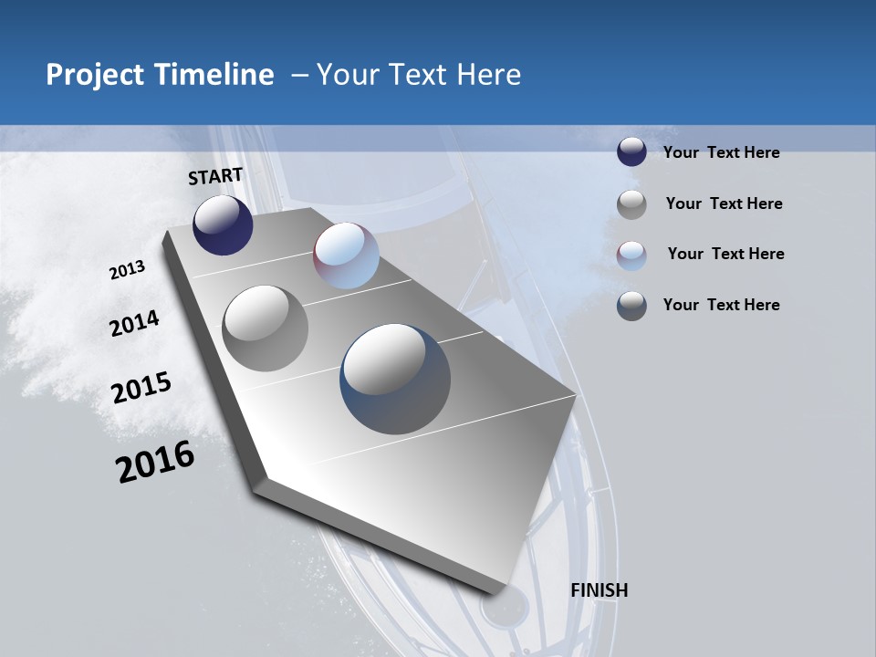 A White Boat In The Water With A Blue Background PowerPoint Template