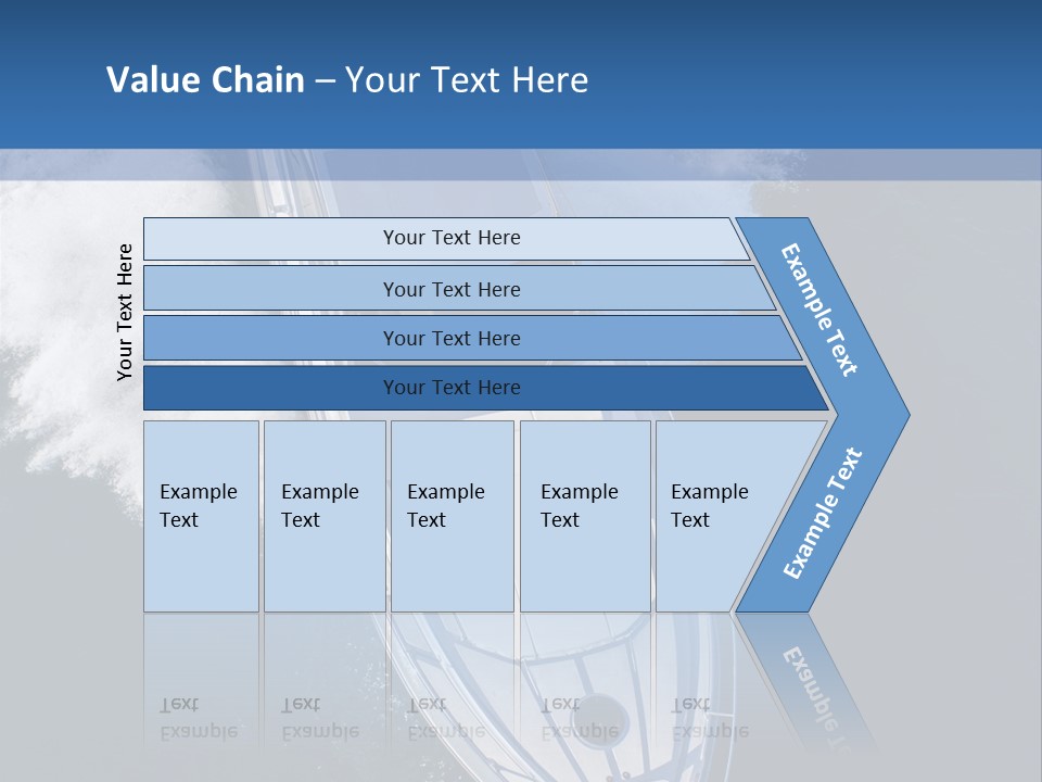 A White Boat In The Water With A Blue Background PowerPoint Template