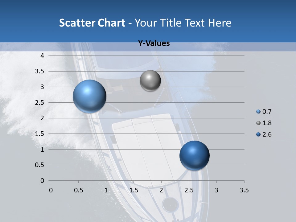 A White Boat In The Water With A Blue Background PowerPoint Template