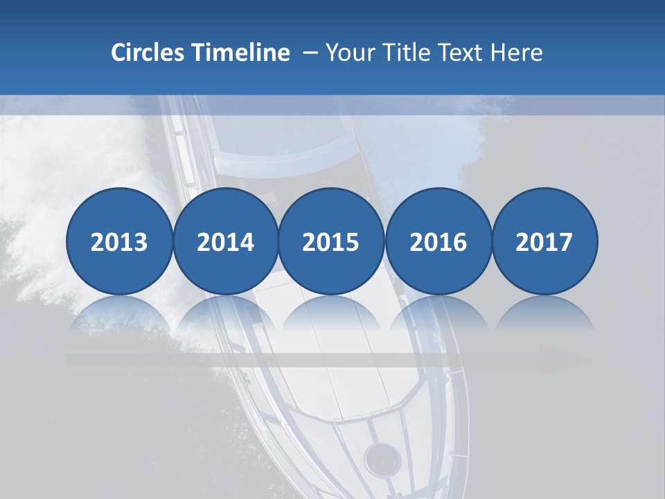 A White Boat In The Water With A Blue Background PowerPoint Template