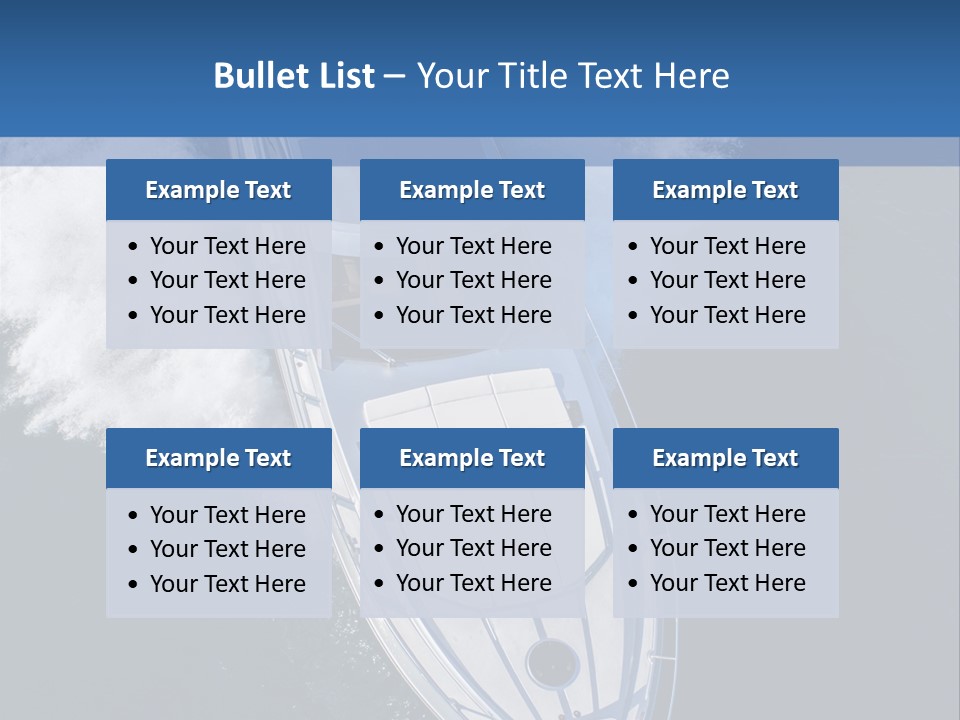 A White Boat In The Water With A Blue Background PowerPoint Template