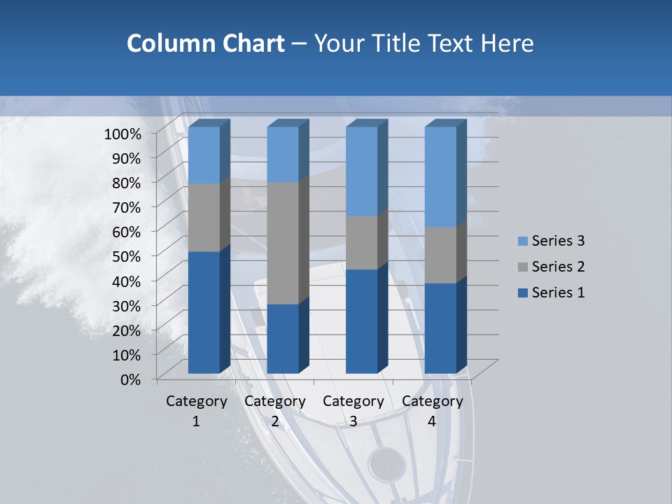 A White Boat In The Water With A Blue Background PowerPoint Template