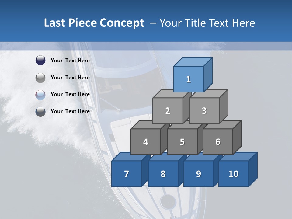 A White Boat In The Water With A Blue Background PowerPoint Template