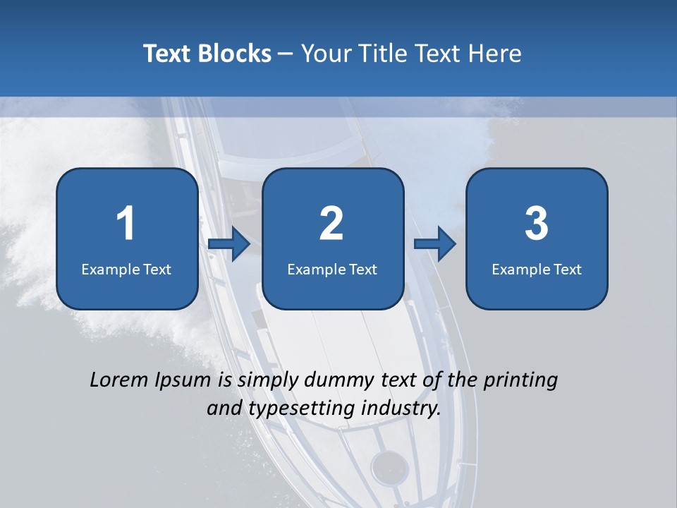 A White Boat In The Water With A Blue Background PowerPoint Template