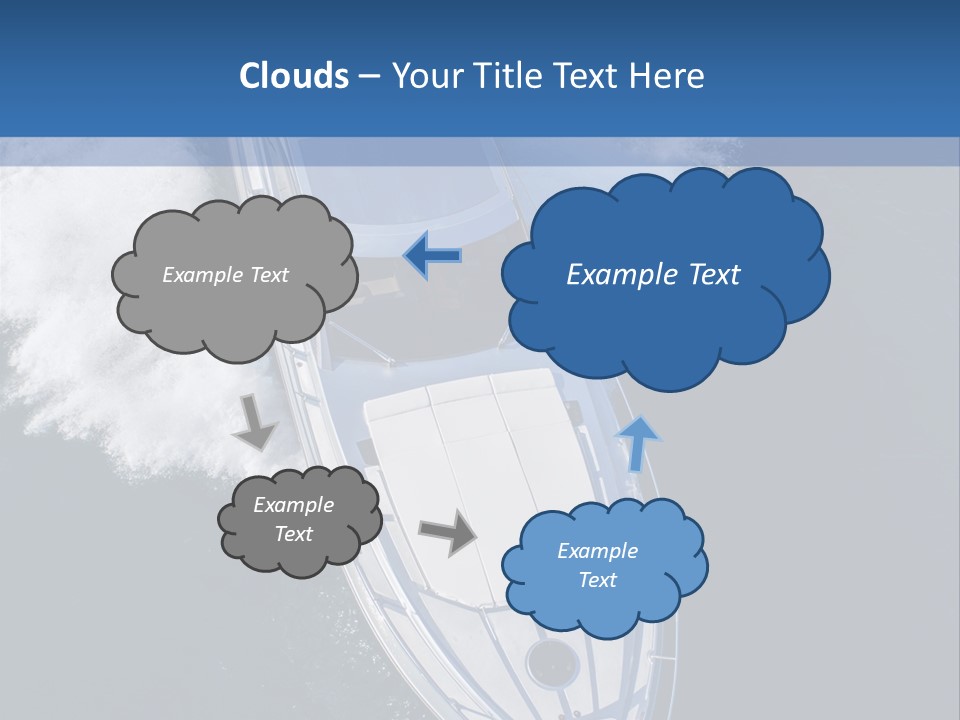 A White Boat In The Water With A Blue Background PowerPoint Template