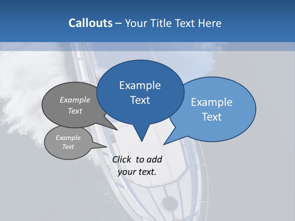 A White Boat In The Water With A Blue Background PowerPoint Template