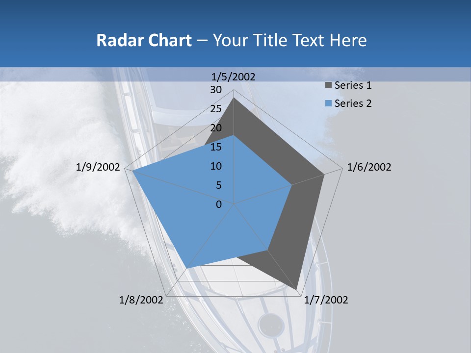 A White Boat In The Water With A Blue Background PowerPoint Template