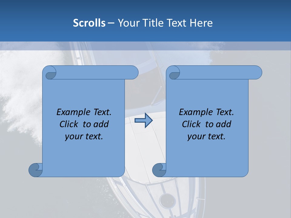 A White Boat In The Water With A Blue Background PowerPoint Template