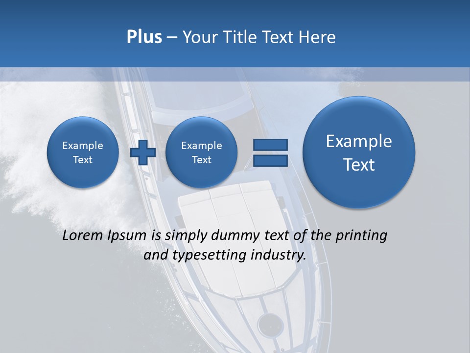 A White Boat In The Water With A Blue Background PowerPoint Template