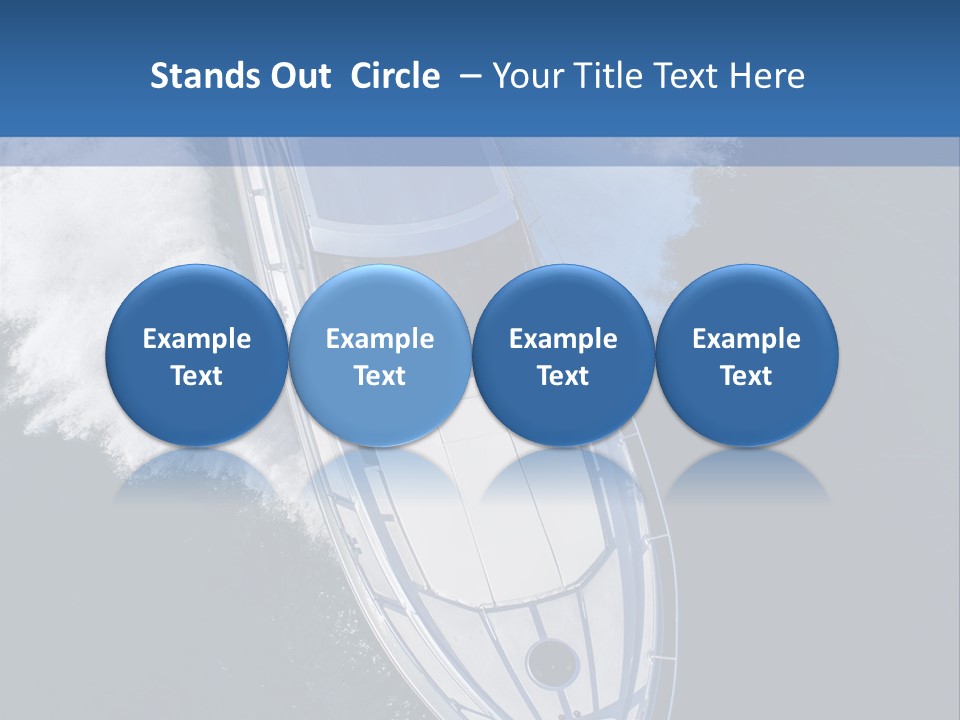 A White Boat In The Water With A Blue Background PowerPoint Template