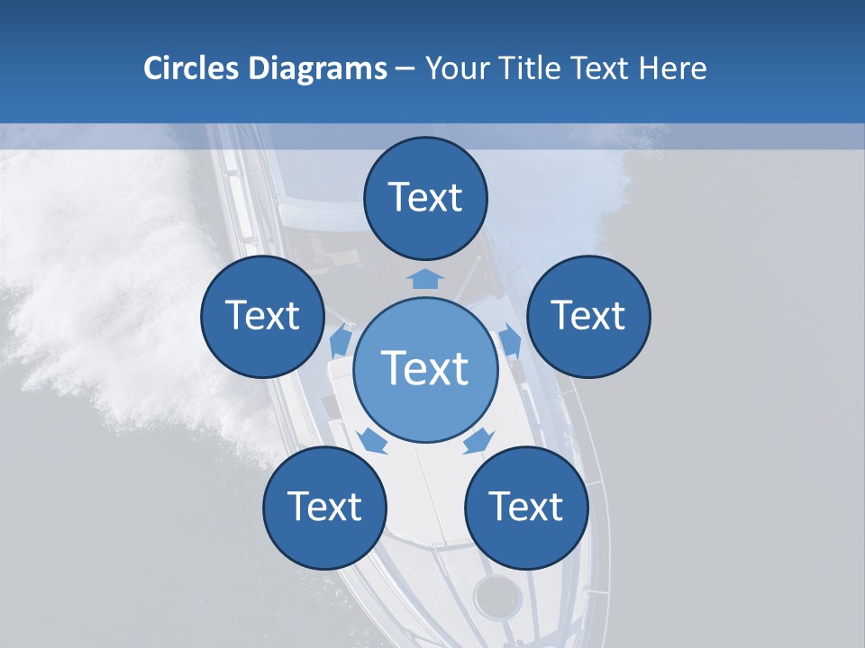 A White Boat In The Water With A Blue Background PowerPoint Template