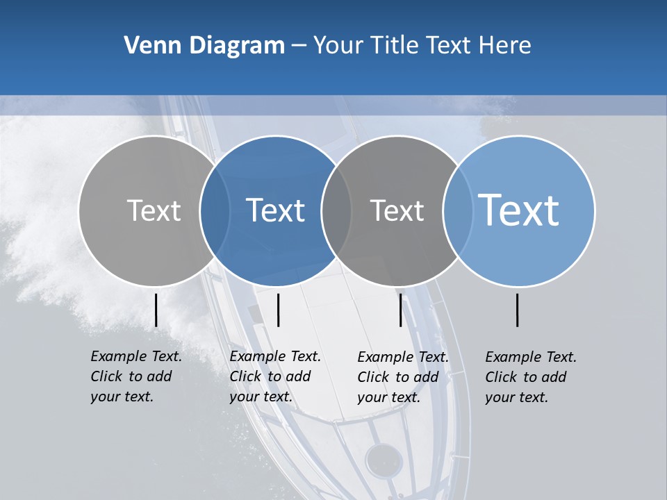 A White Boat In The Water With A Blue Background PowerPoint Template
