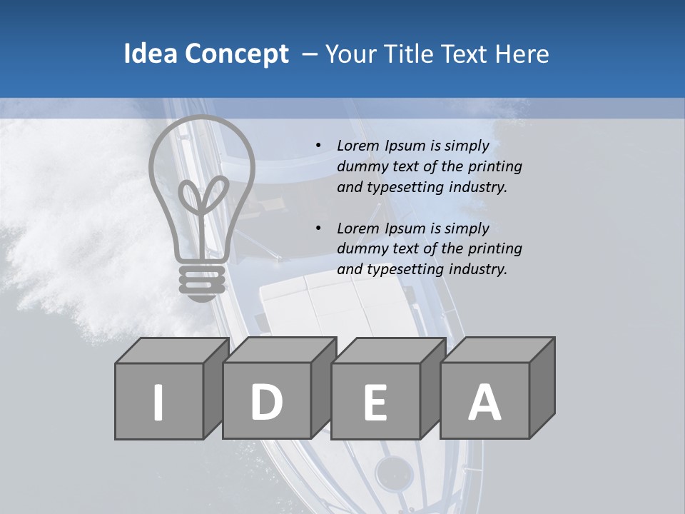 A White Boat In The Water With A Blue Background PowerPoint Template