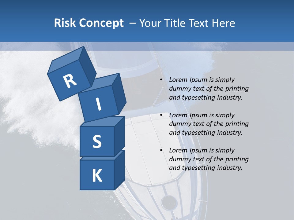 A White Boat In The Water With A Blue Background PowerPoint Template