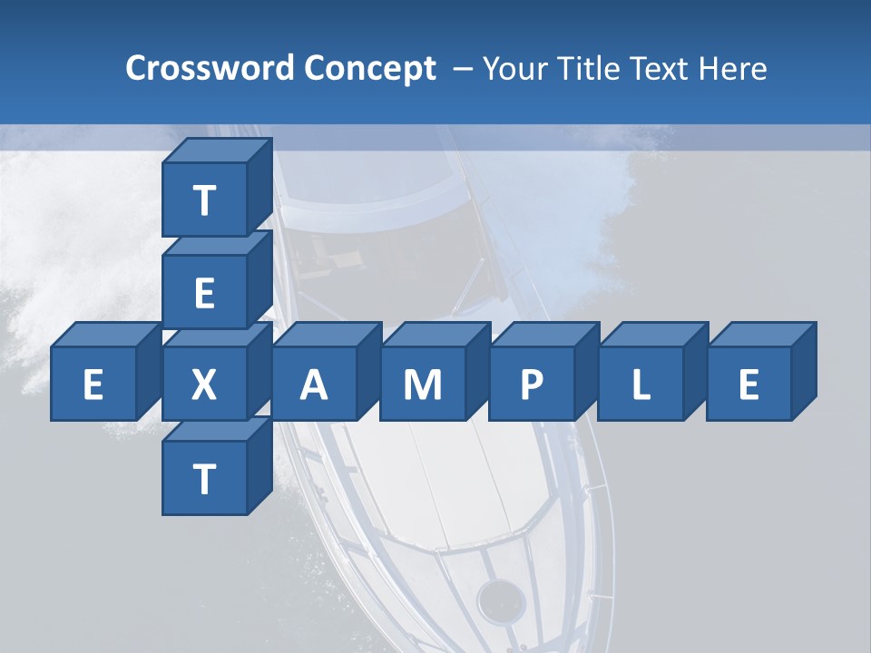 A White Boat In The Water With A Blue Background PowerPoint Template