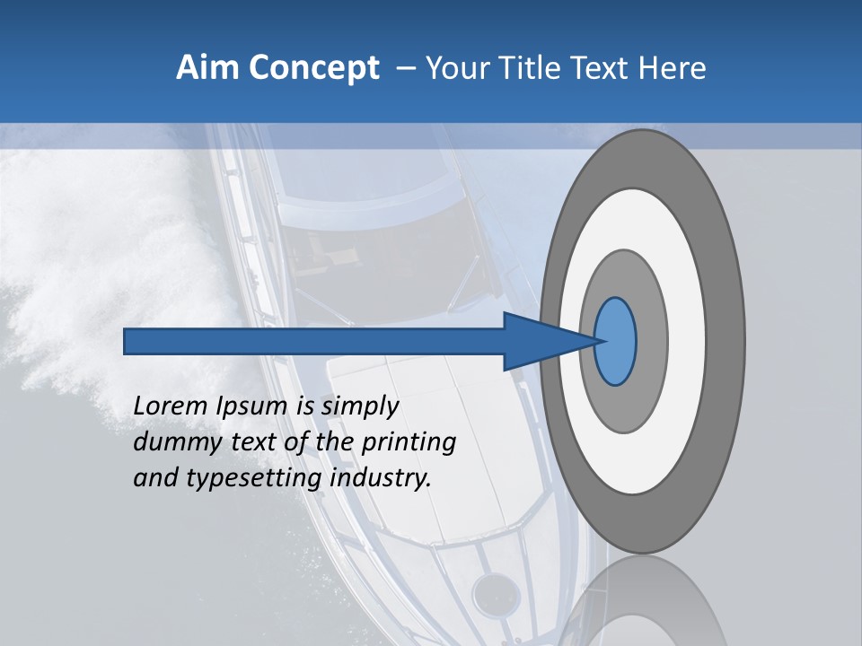 A White Boat In The Water With A Blue Background PowerPoint Template