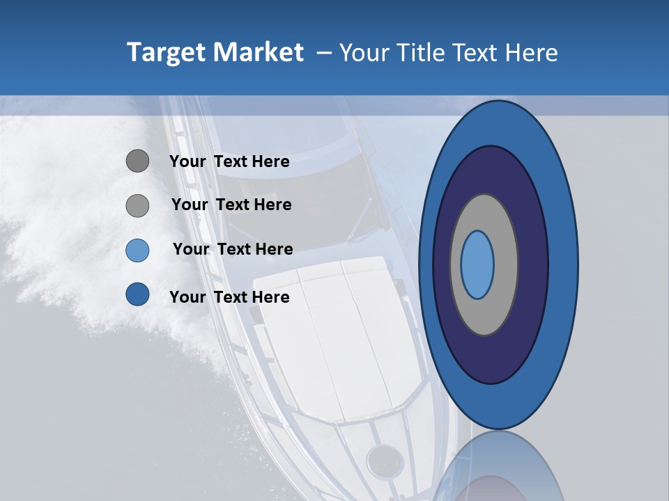 A White Boat In The Water With A Blue Background PowerPoint Template