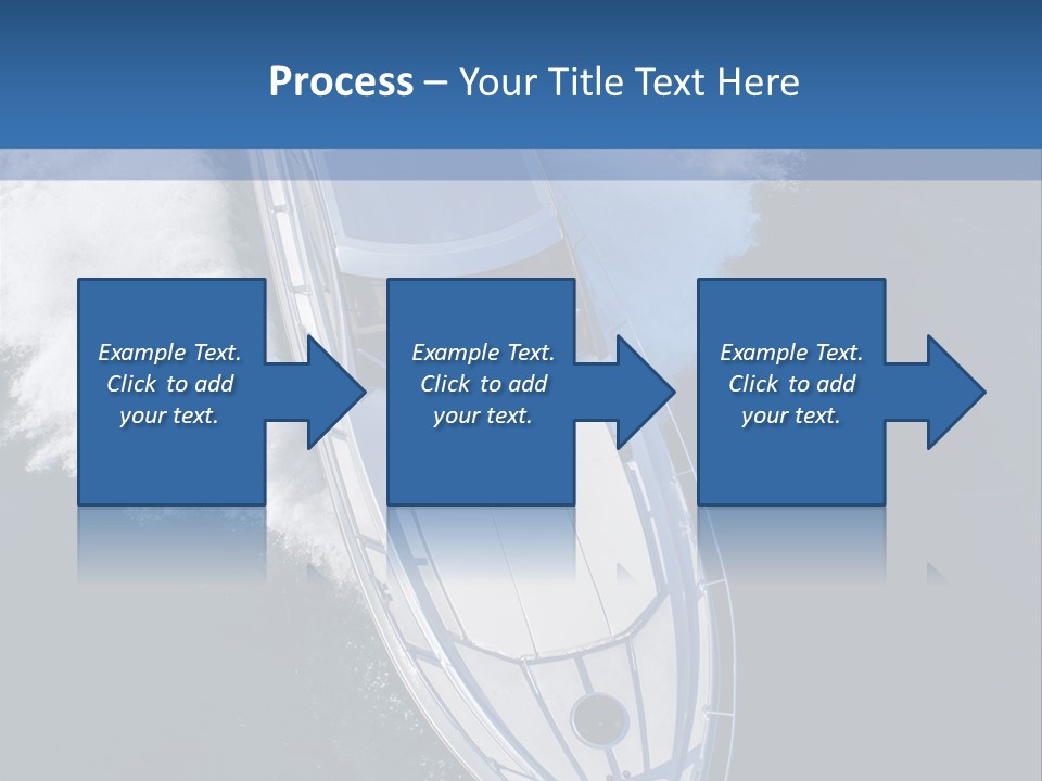 A White Boat In The Water With A Blue Background PowerPoint Template