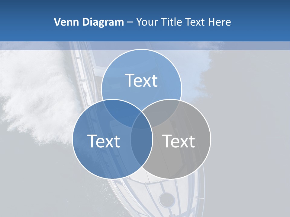 A White Boat In The Water With A Blue Background PowerPoint Template